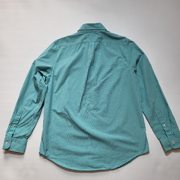 Vineyard Vines Mens Shirt Slim Fit Whale Green White Plaid Long Sleeve Size M - Picture 6 of 7